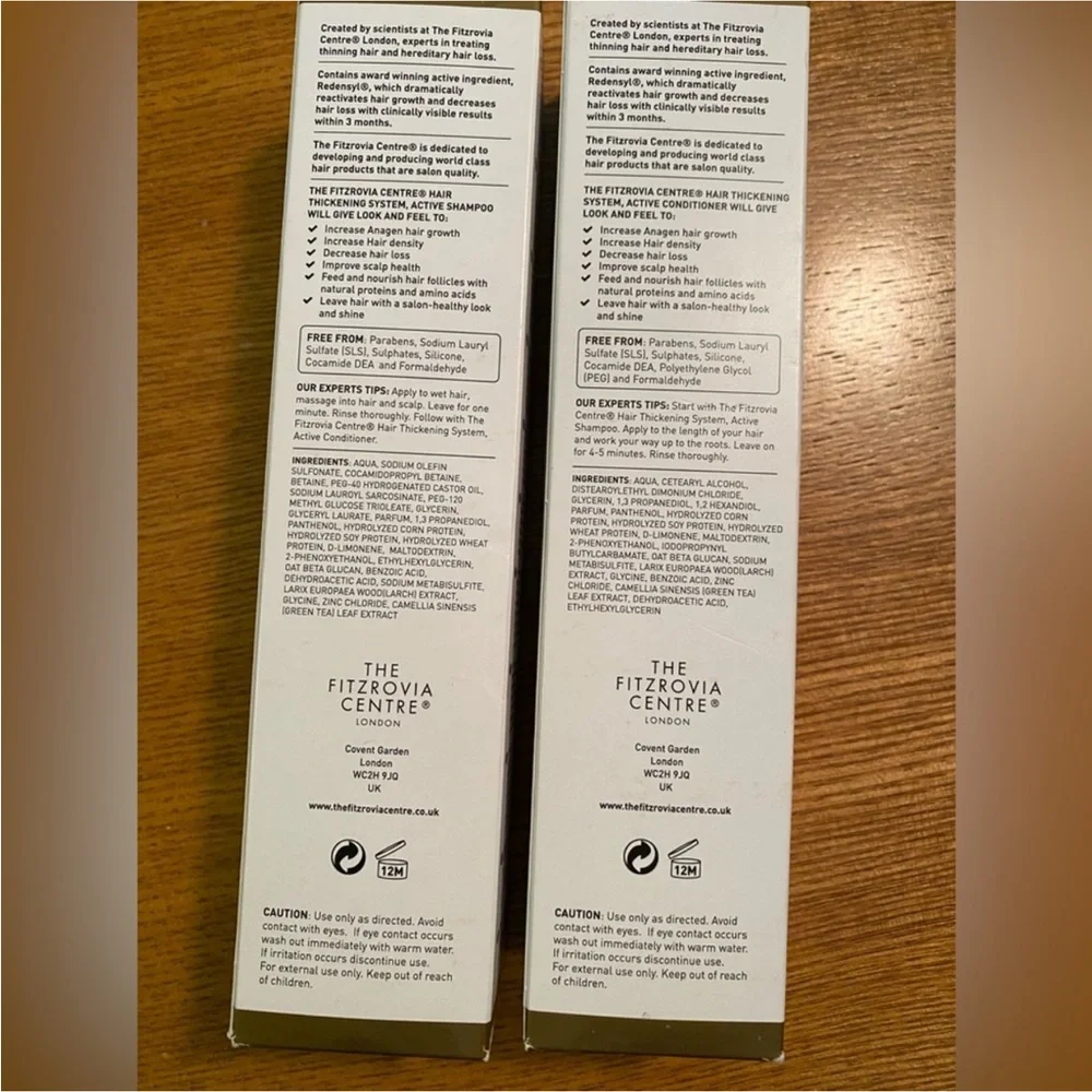 The Fitzrovia Centre London Hair Thickening System Shampoo Conditioner Set